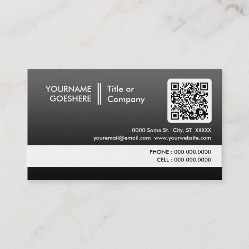 Customizable professional fade QR code Business Card