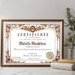 Professional fake classic diploma certificate<br><div class="desc">Elegant traditional style with a flourish frame that you can easily edit by choosing font style. Fun way to reward a loved one ( best dad ever, best mom ever). Original way to thank someone for their support ( best teacher ever, best nurse ever, best friend ever..), best for professional...</div>