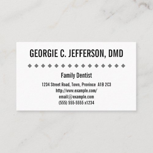 Professional Family Dentist Business Card
