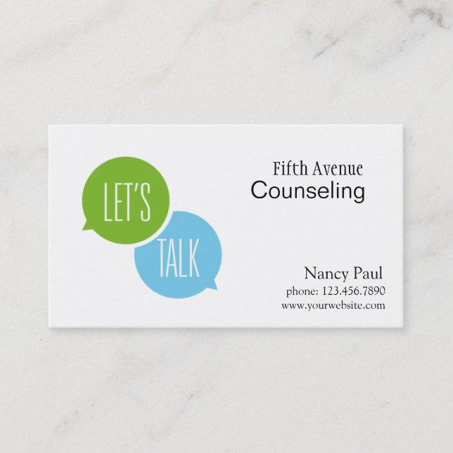 Professional Family, Marriage, Youth Counseling Business Card (Front)