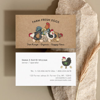 Professional Farm Fresh Eggs Chicken Egg Business Card