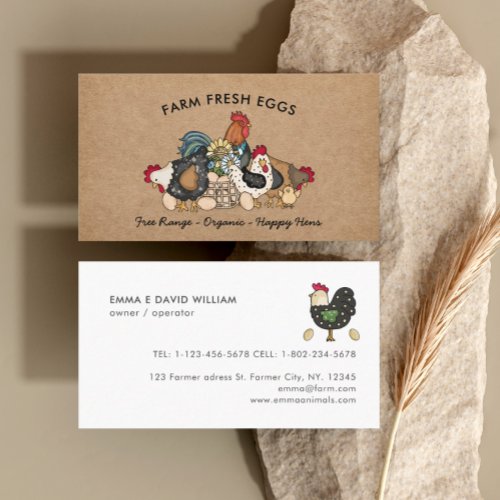 Professional Farm Fresh Eggs Chicken Egg Business Card