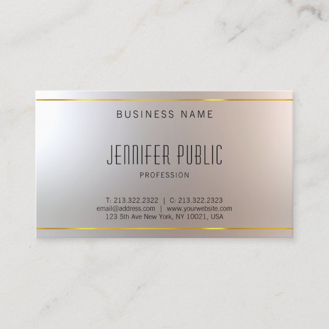 Professional Fashionable Modern Design Glamour Business Card (Front)