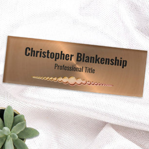 Professional Faux Copper Metallic Custom Name Tag