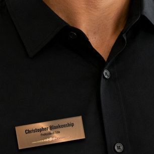 Professional Faux Copper Metallic Custom Name Tag