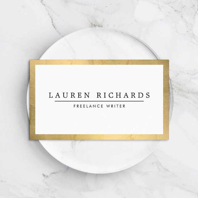 Professional Faux Gold and White Business Card (Creator Uploaded)