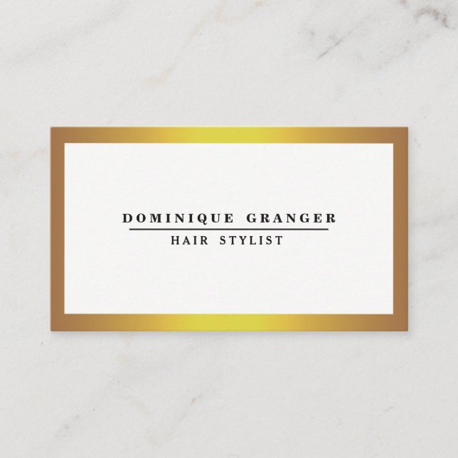 Professional Faux Gold and White Business Card (Front)