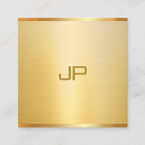 Professional Faux Gold Elegant Modern Template Square Business Card