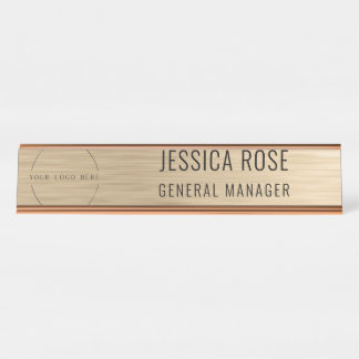 Professional Faux Gold Employee Logo Name Plate