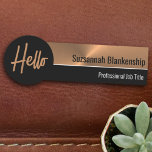 Professional Faux Metallic Copper Hello Name Tag