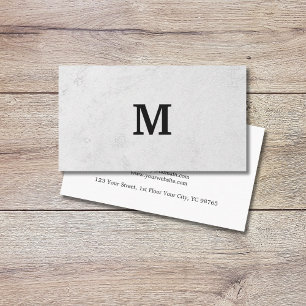 Professional Faux Stone Black Monogram Business Card