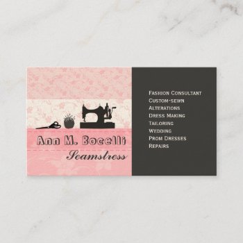 Professional Feminine Handmade Fashion Moda Business Card by 911business at Zazzle
