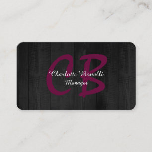 Professional Feminine Modern Monogram Minimalist Business Card