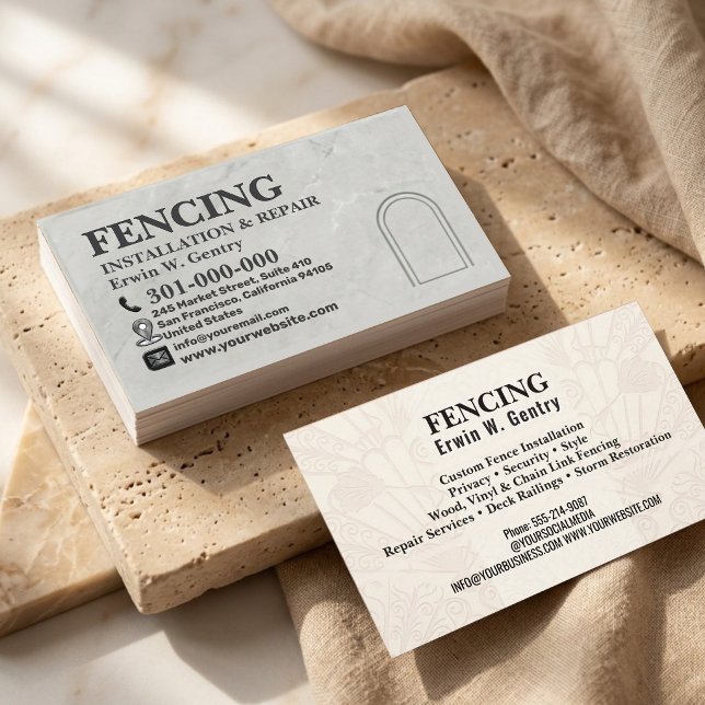 Professional Fence Installation & Repair Services  Business Card (Creator Uploaded)