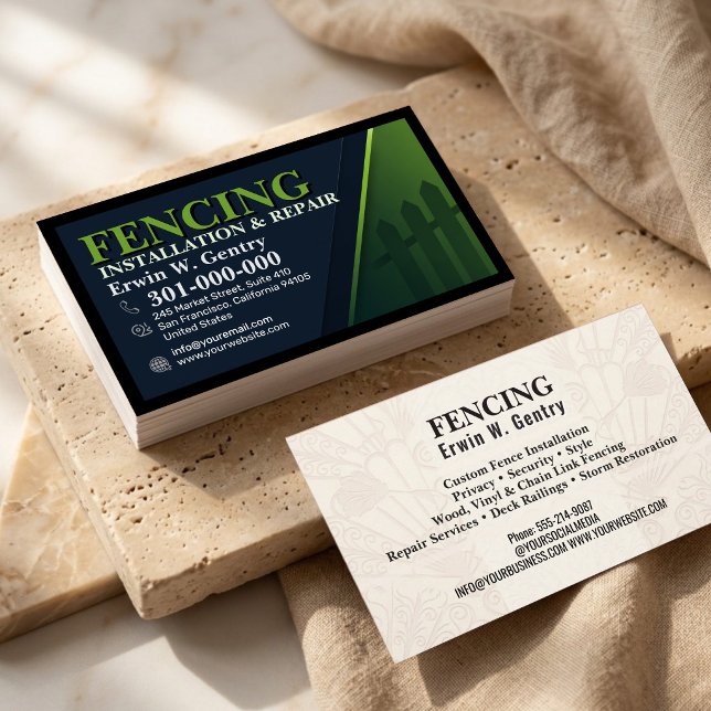 Professional Fence Installation & Repair Services  Business Card (Creator Uploaded)