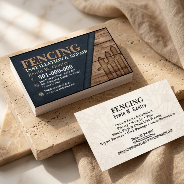 Professional Fence Installation & Repair Services  Business Card (Creator Uploaded)