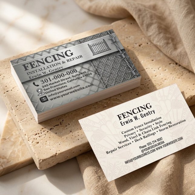 Professional Fence Installation & Repair Services  Business Card (Creator Uploaded)
