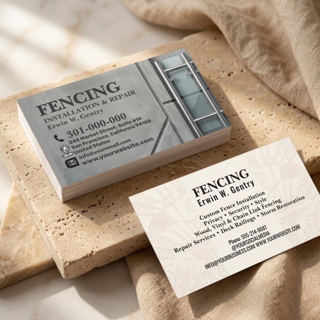 Professional Fence Installation & Repair Services  Business Card (Creator Uploaded)