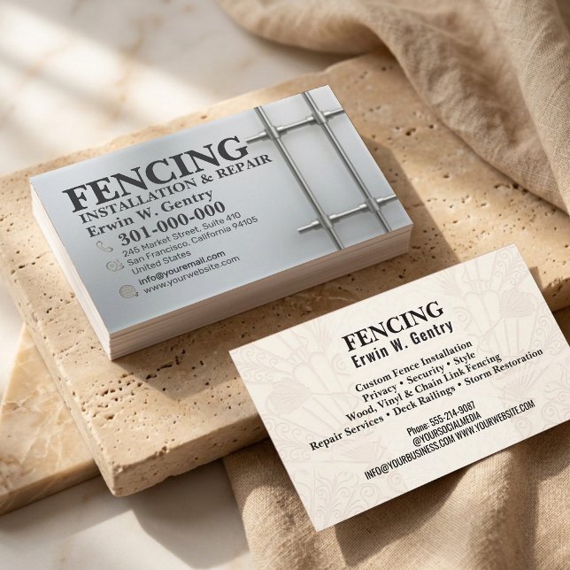 Professional Fence Installation & Repair Services  Business Card (Creator Uploaded)