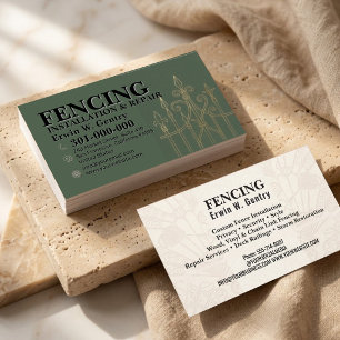 Professional Fence Installation & Repair Services Business Card