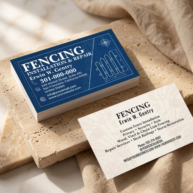 Professional Fence Installation & Repair Services  Business Card (Creator Uploaded)