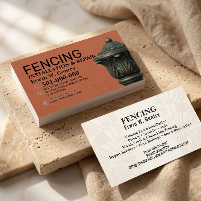 Professional Fence Installation & Repair Services  Business Card (Creator Uploaded)