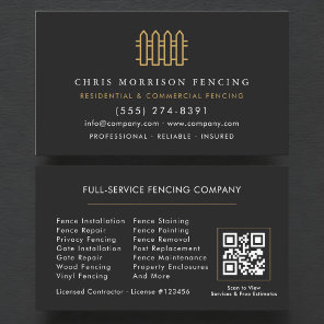 Professional Fencing QR Code Business Card