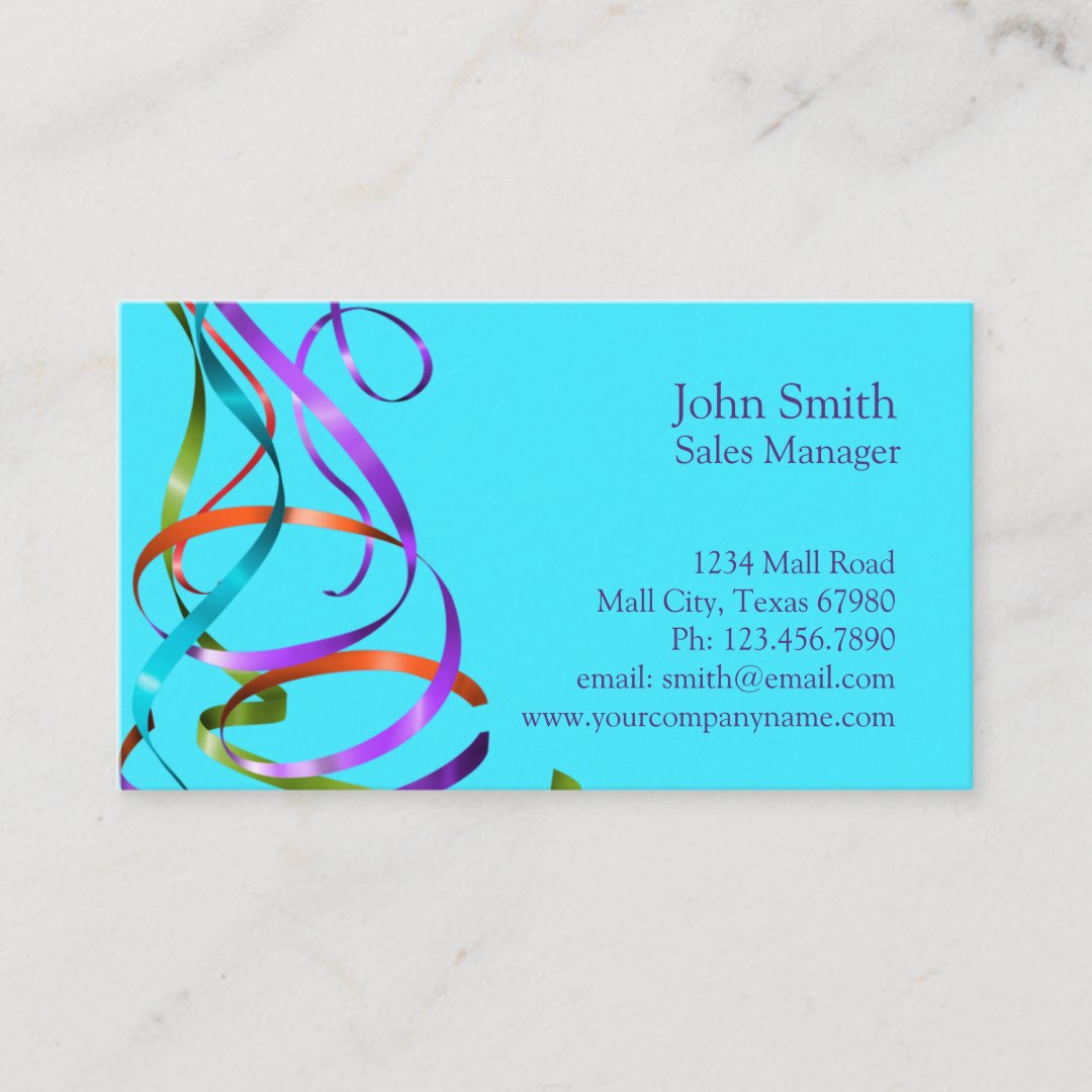 Professional Festive Streamers Business Card | Zazzle