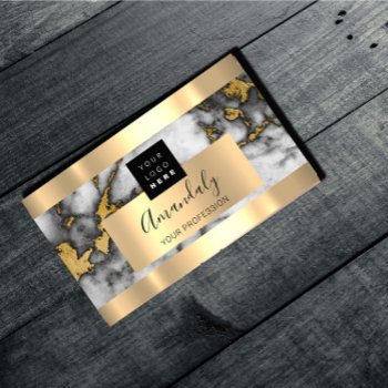 Professional Finance Investment Marble Gold Logo Business Card by luxury_luxury at Zazzle
