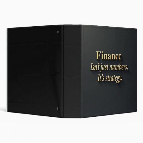 Professional Finance Strategy Quote Elegant Gold  3 Ring Binder