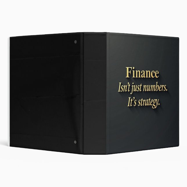 Professional Finance Strategy Quote Elegant Gold  3 Ring Binder (Background)