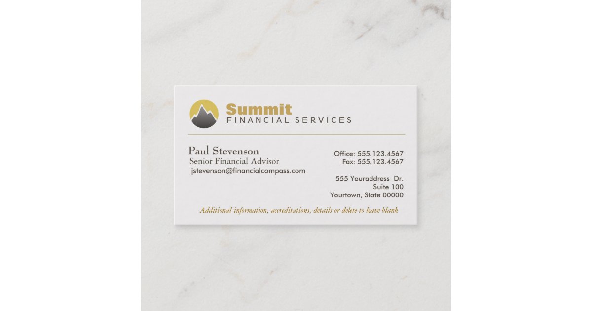 professional financial advisor analyst finance business card zazzle com
