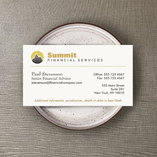 Customizable Professional Financial Advisor & Analyst Finance Business Card