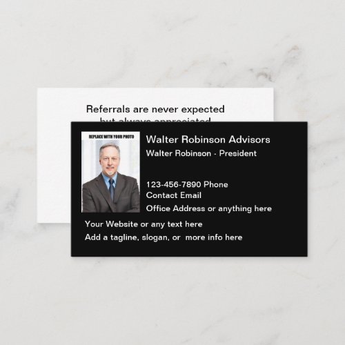 Professional Financial Advisor Business Cards