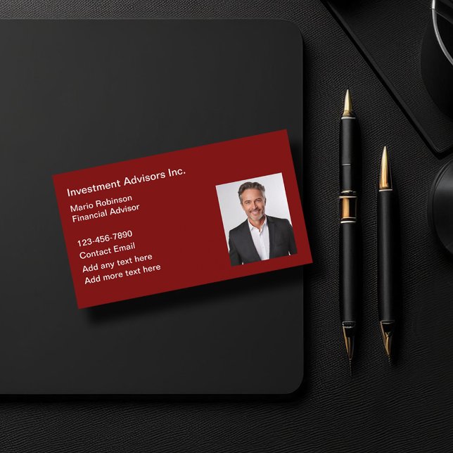 Professional Financial Advisor Photo Business Card (Creator Uploaded)