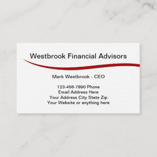 Professional Financial Advisors Business Card