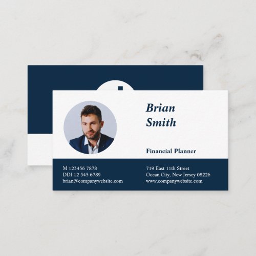 Professional Financial Planner Blue Business Card