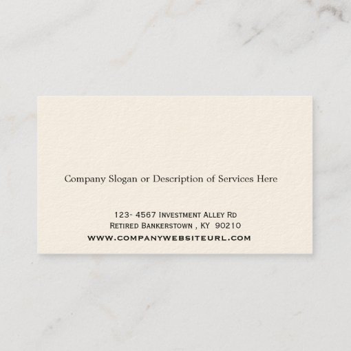 Professional Financial Planner or Banker Business Card | Zazzle