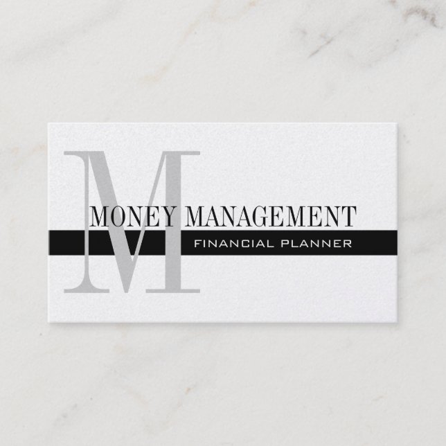 Professional Financial Planner Silver Black Business Card (Front)