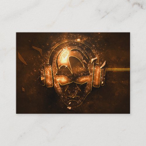 Professional fire exploding DJ logo business card