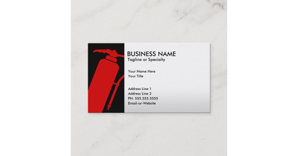 professional fire extinguisher business card