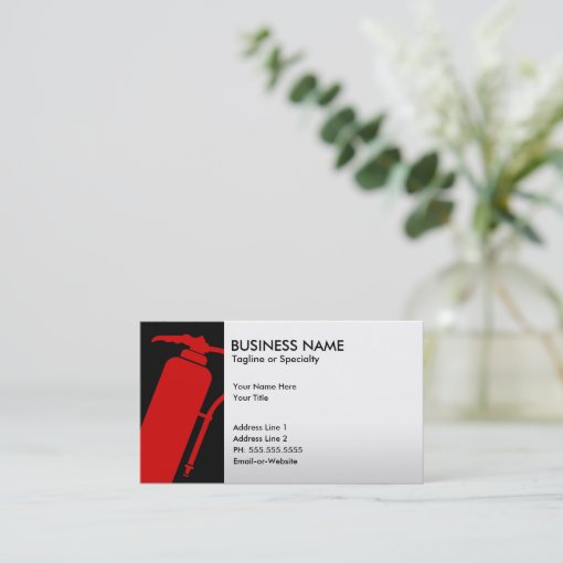 professional fire extinguisher business card Zazzle
