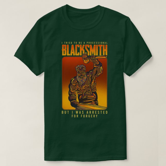 Professional Fire Forged Knife Blacksmith T T-Shirt (Design Front)