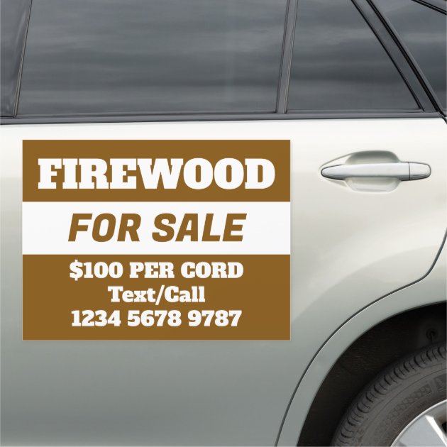 Professional Firewood Wood For Sale Car Magnet