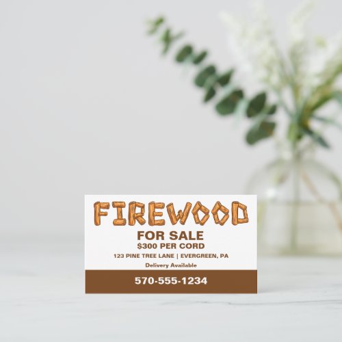 Professional Firewood Wood For Sale Custom Business Card