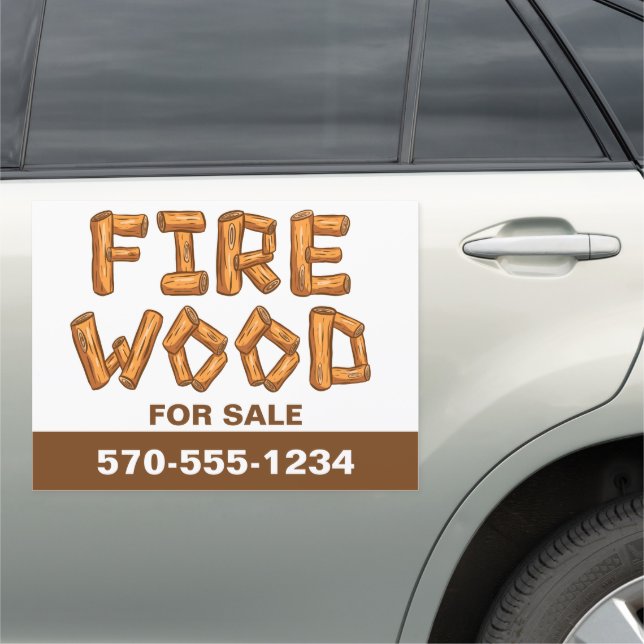 Professional Firewood Wood For Sale Custom Car Magnet (In Situ)