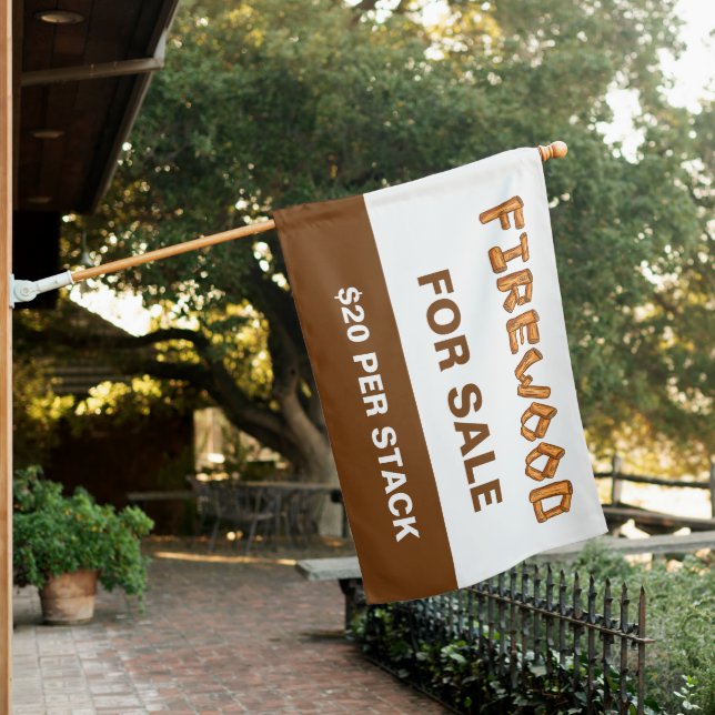 Professional Firewood Wood For Sale Custom House Flag (In SItu)
