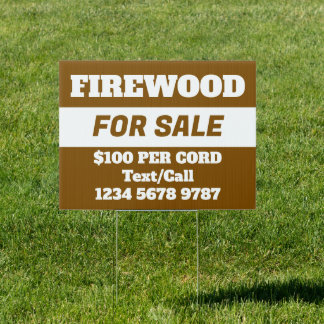 Professional Firewood Wood For Sale Custom Sign