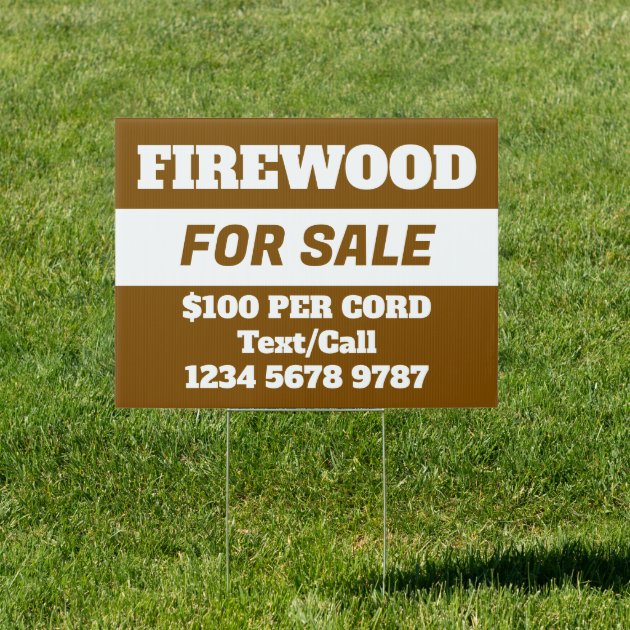 Professional Firewood Wood For Sale Custom Sign