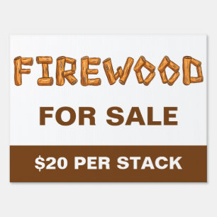 Professional Firewood Wood For Sale Custom Sign